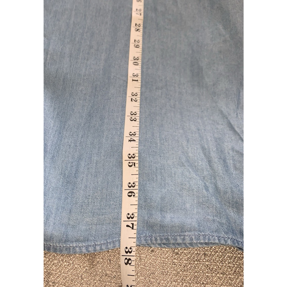 Women's Old Navy Tencel Tie-Neck Shift Dress for Women Blue‎ - Picture 8 of 8